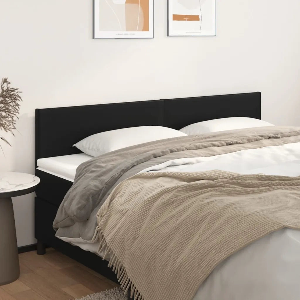 Testiera | Testata Nera 200x5x78/88 cm in Similpelle