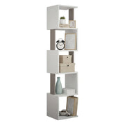 Libreria Nada, Scaffale da ufficio, Mobile portalibri, Biblioteca, 35x30h161 cm, Bianco e Tortora