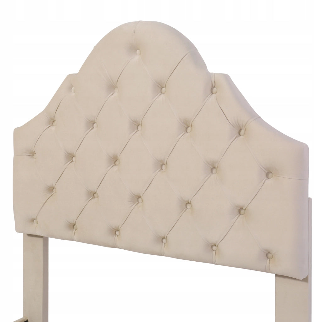 Letto singolo 90x200 - Xylo - Beige, testiera regolabile, per ragazzi