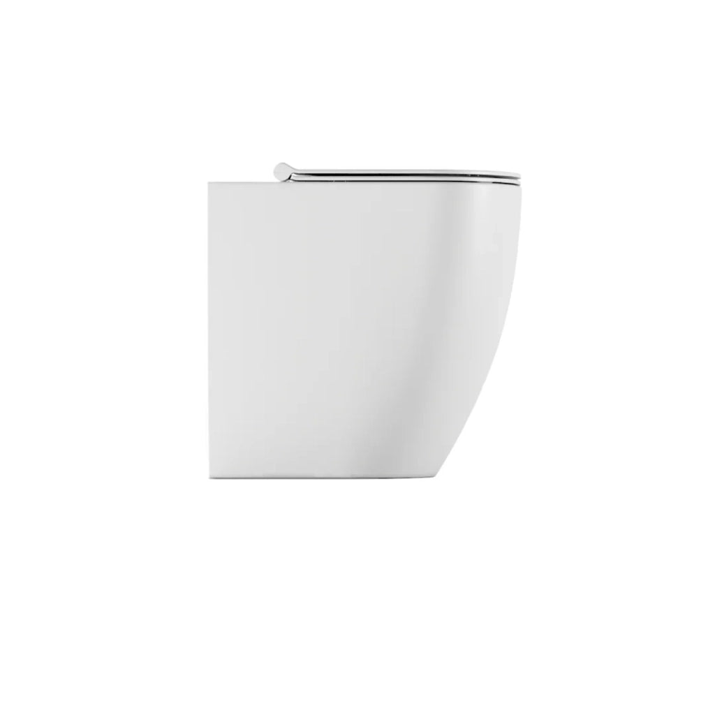 Coppia Di Sanitari Alice Ceramica Da Terra Filo Muro Senza Brida Bianco Lucido "Form"