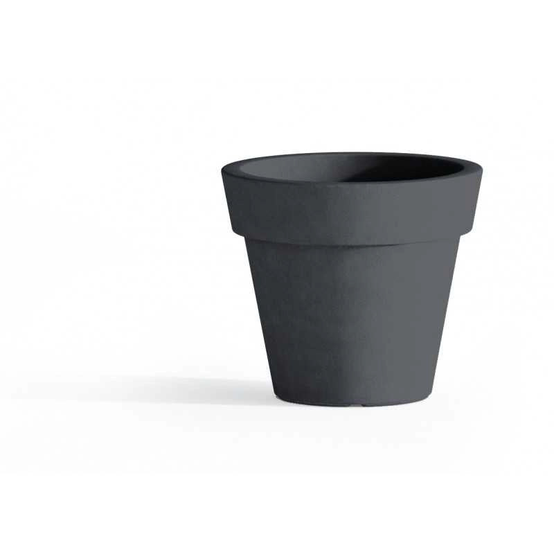 Vaso moderno di design Ø80 H70 in polimero grigio resistente per interno ed esterno - Made in Italy - Monacis