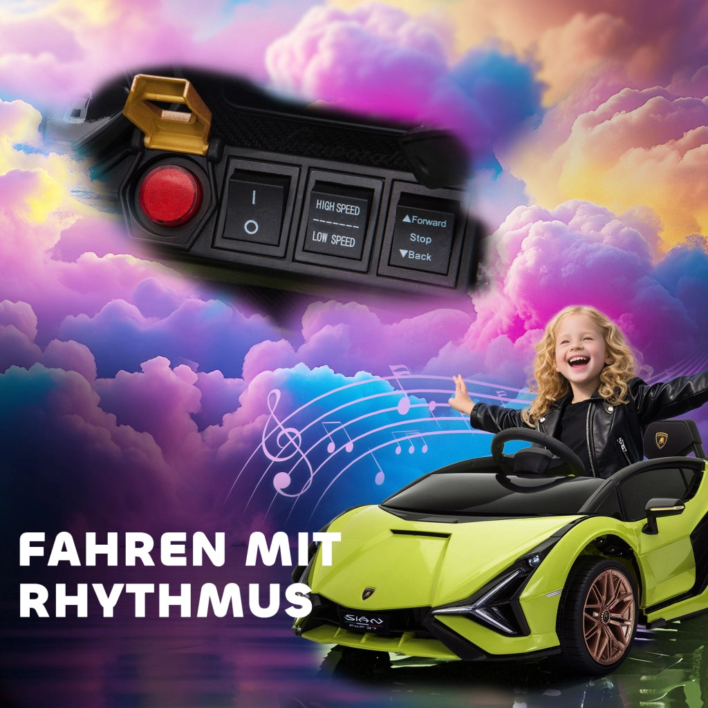 Auto Bambini Lamborghini ¨C zephmum ¨C Verde, Telecomando, 3-5 Anni