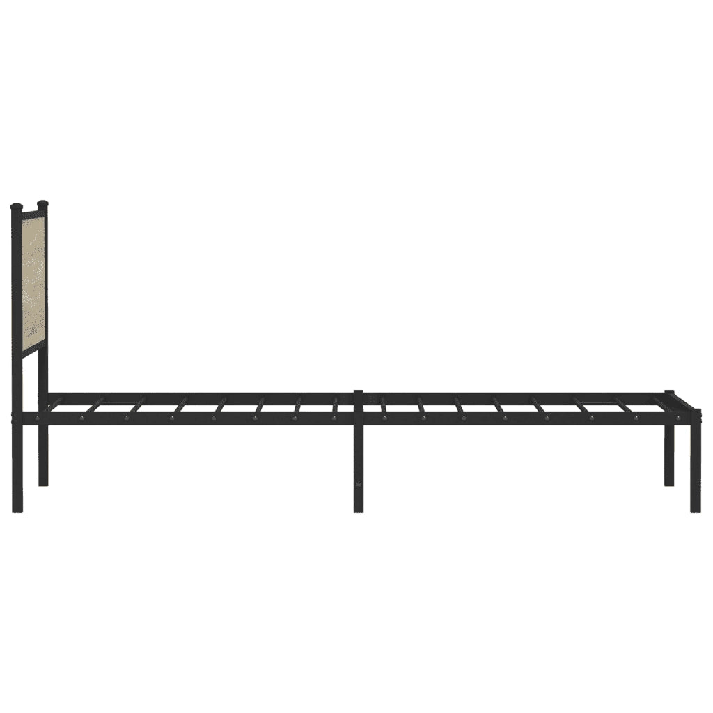 vidaXL Giroletto senza Materaso in Metallo Rovere Sonoma 100x200 cm