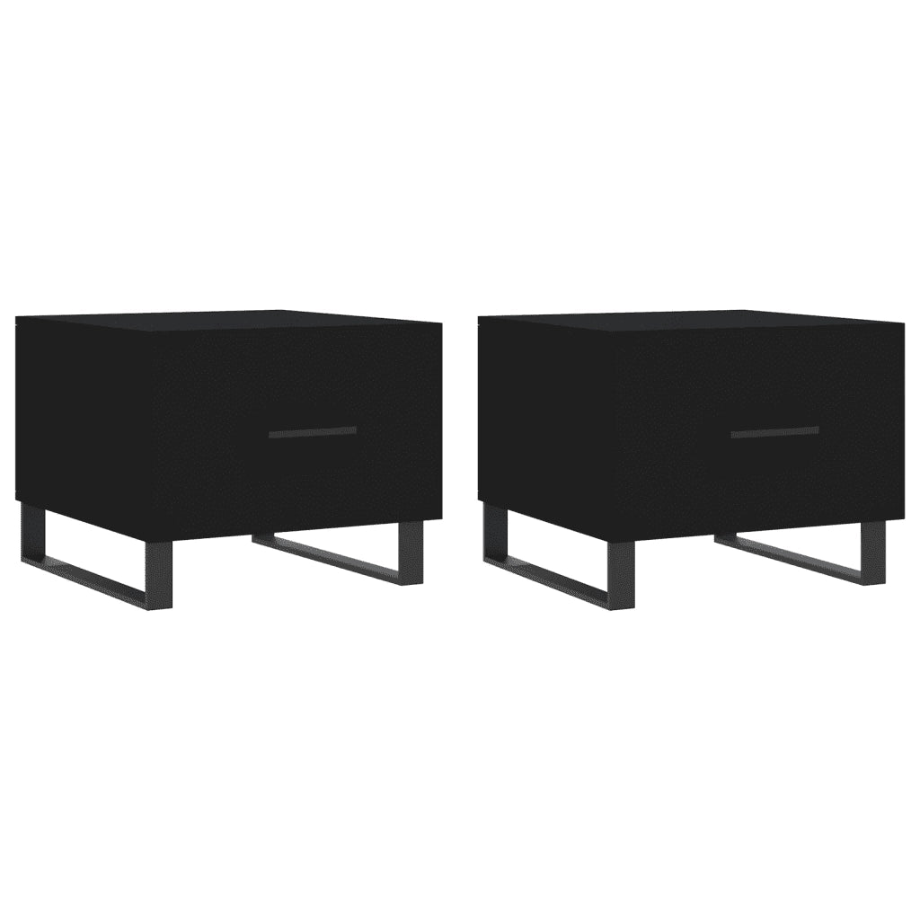 Tavolini da Salotto 2 pz Neri 50x50x40 cm in Legno Multistratocod mxl 97455