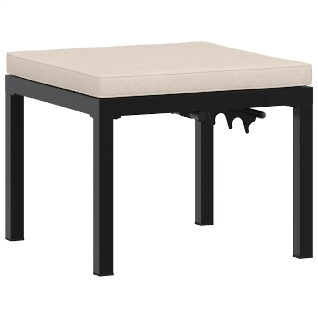 Set Panche Giardino Cuscini 3pz Nero Acciaio Verniciato Polvere 3283641