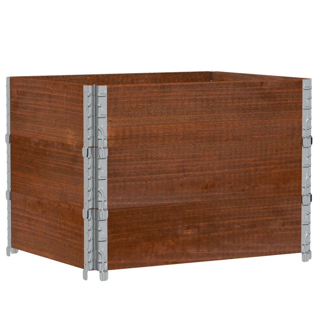 Paretali per Pallet 3pz Marroni 80x60cm Legno Massello di Pino 3295365