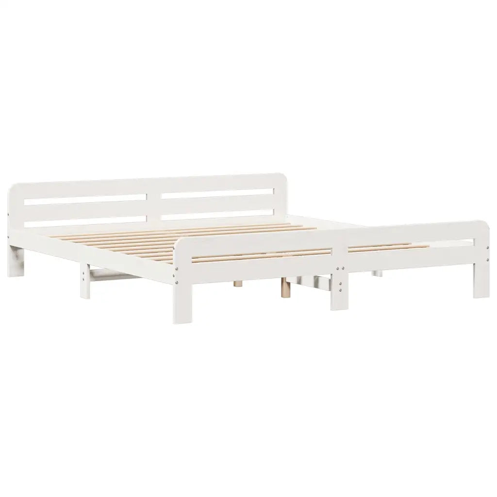 Letto senza Materasso Bianco 180x200 cm Legno Massello di Pino 855464
