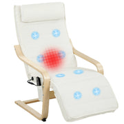 Poltrona Relax Riscaldante e Massaggiante con Poggiapiedi Regolabile e Telecomando, 67x95x101 cm, Crema
