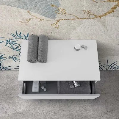 Cassettone sospeso bagno 80 cm bianco lucido  Iside