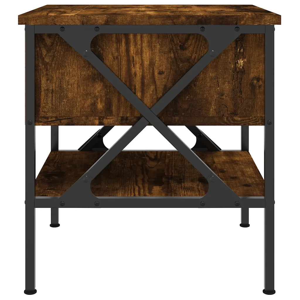 Comodini 2 pz-Set di 2 Tavolino da notte Rovere Fumo 40x42x45 cm in Legno Multistrato
