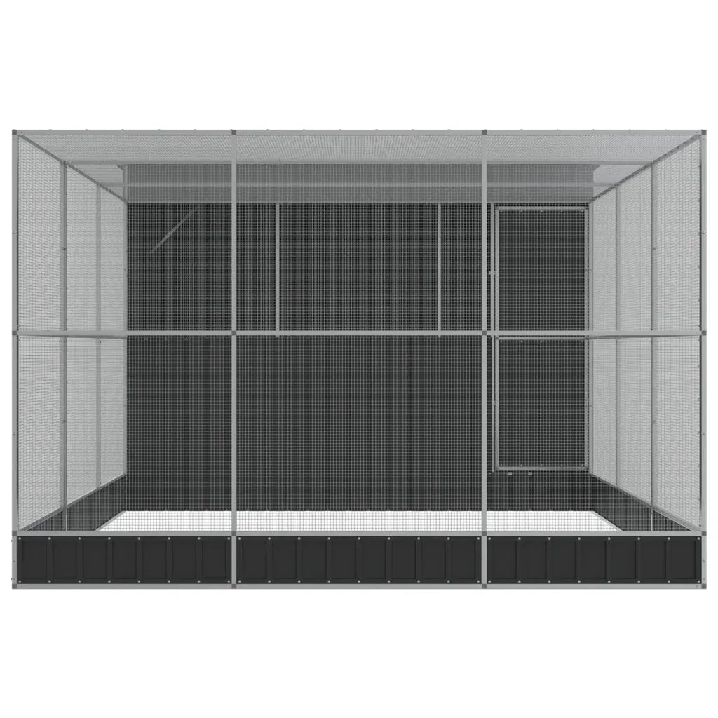 Voliera con Estensione Argento 497x303x216 cm in Acciaio