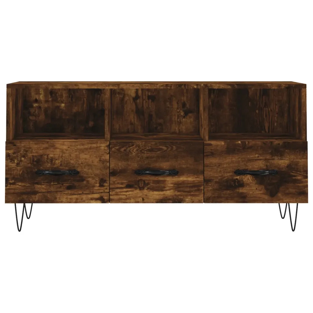 Mobile Porta TV-Mobile per TV-Credenza TV Rovere Fumo 102x36x50 cm in Legno Multistrato 128727