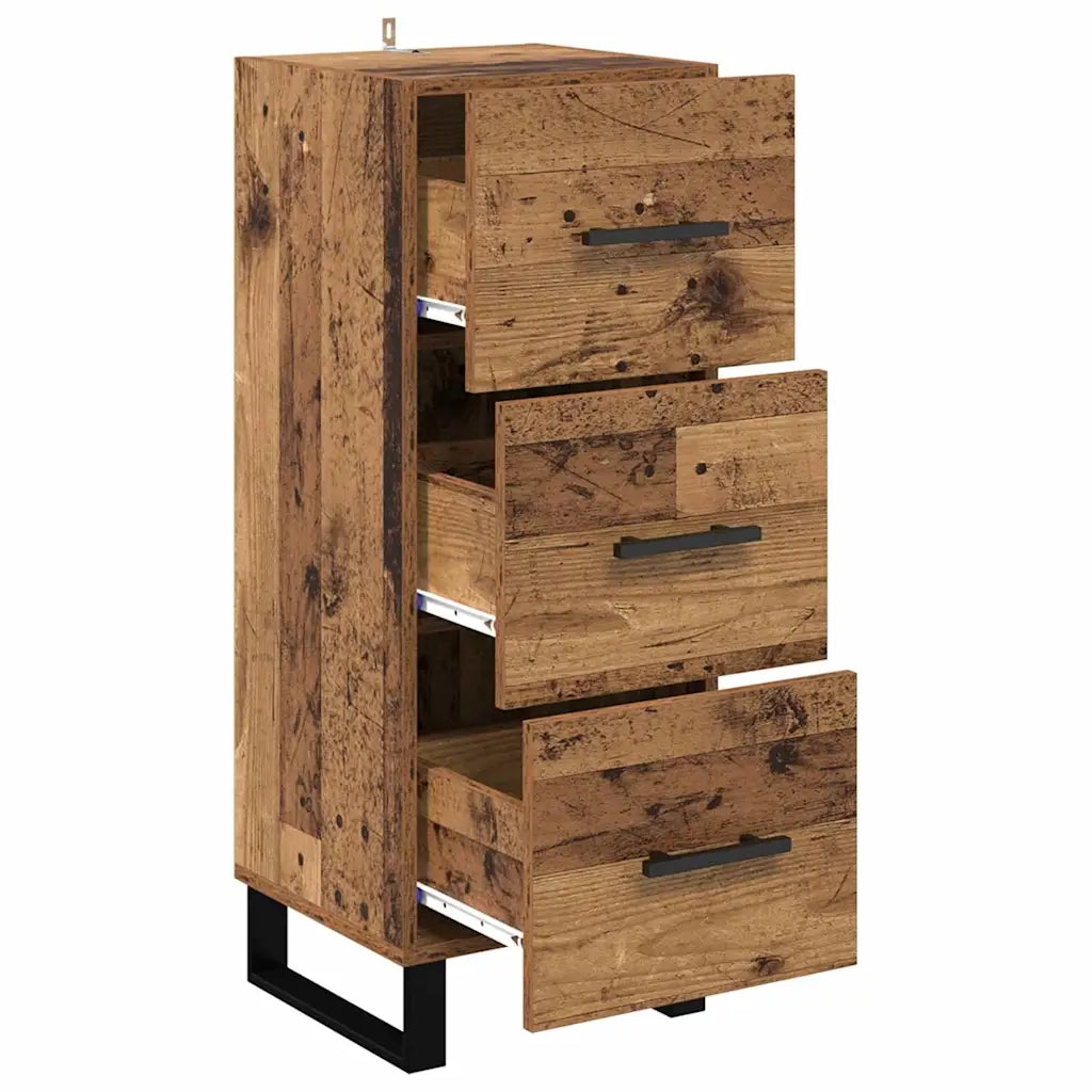 Credenza con Cassetto-Buffet-Armadio da cucina Legno vecchio 34,5 x 34 x 90 cm