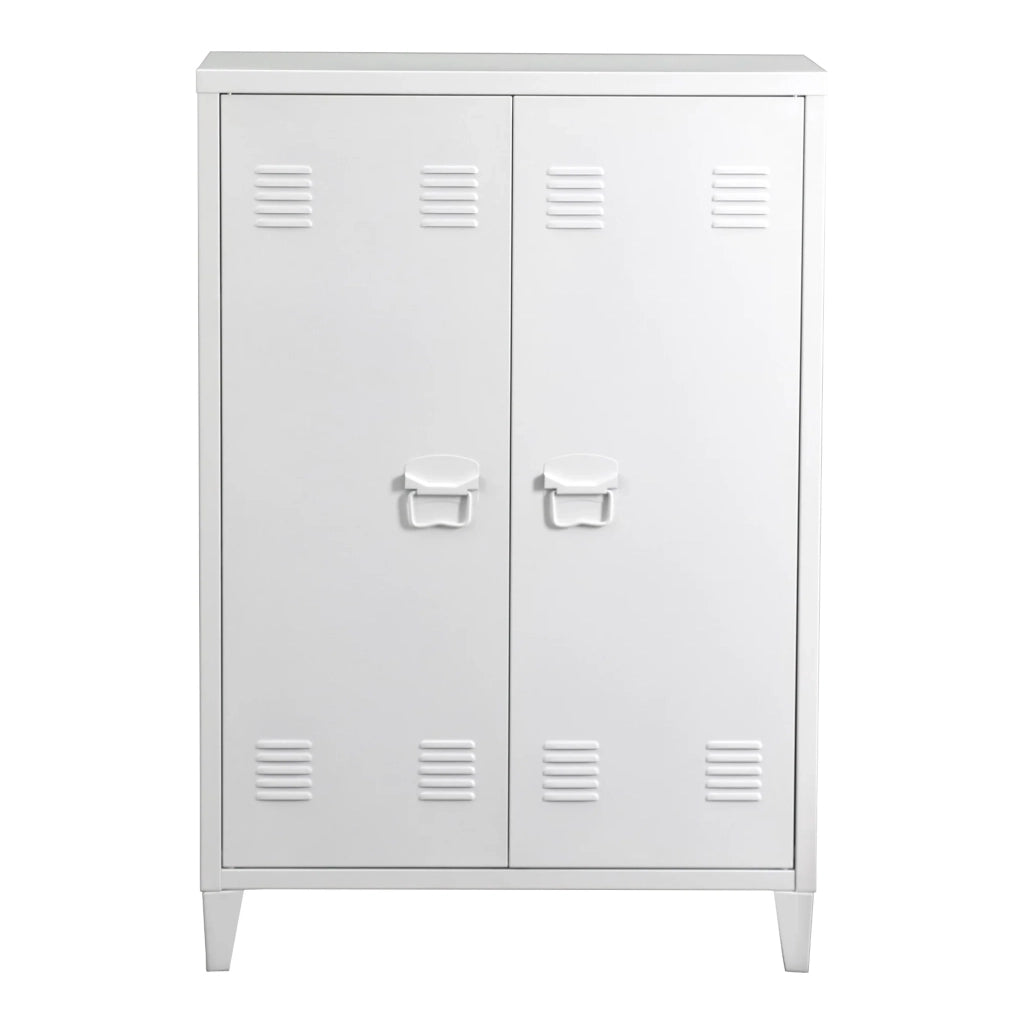 Armadio armadietto per ufficio mobiletto portaoggetti per ufficio officina camera da letto mobiletto per ufficio in metallo con 2 ante 110 x 75 x 33 cm bianco 03_0006334