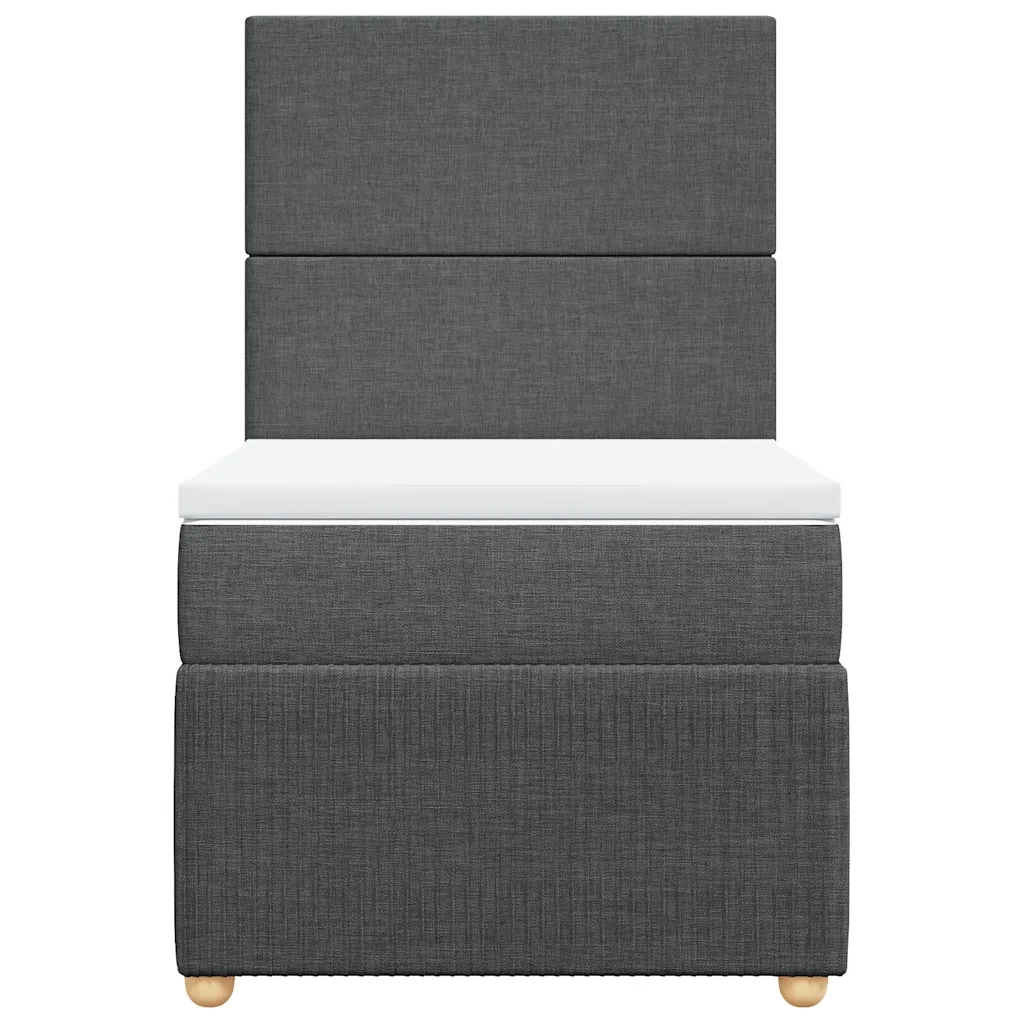 Giroletto a Molle con Materasso Grigio Scuro 90x190 cm Tessuto