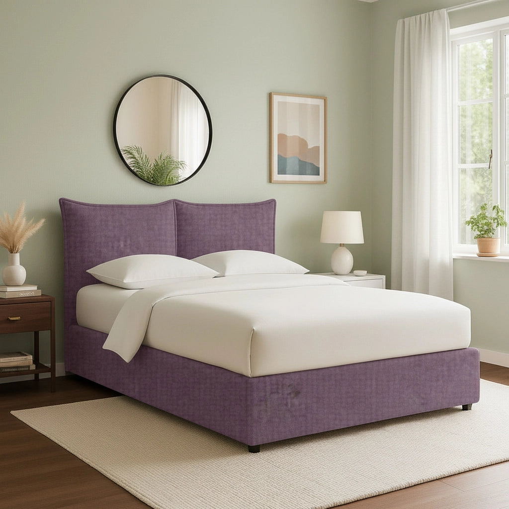 Chatteris, Letto Singolo Sfoderabile Made in Italy, Viola Lilla