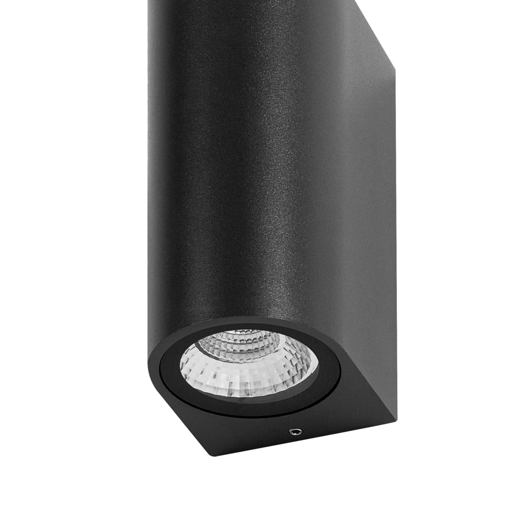 Set di 2 lampade LED da esterno per pareti esterne 21 cm in metallo e alluminio nero design moderno