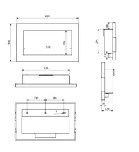 Camino a Bioetanolo da Parete 65x12x40 cm in Acciaio Inox Nero