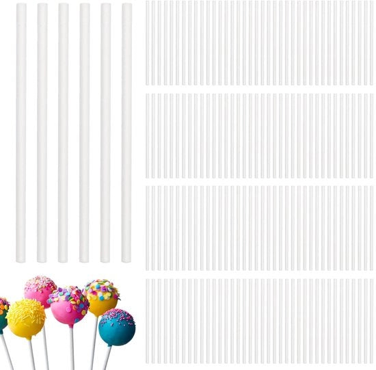Stecchi per cake pop 100 pezzi - 7,6 cm - Senza sporgenze - Stuzzicadenti per dolci - Ideali per la decorazione di feste - Realizzati in carta - Stuzzicadenti per cake pop