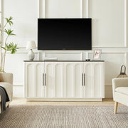 Credenza con 4 Ante e Cassetti ¨C MINIMAL ¨C Bianco e Nero, 160 cm, Soggiorno