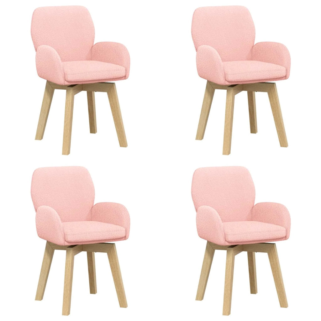 Sedie da pranzo girevoli 4 pz Bouclé Rosa 54 x 58 x 87 cm 3428285