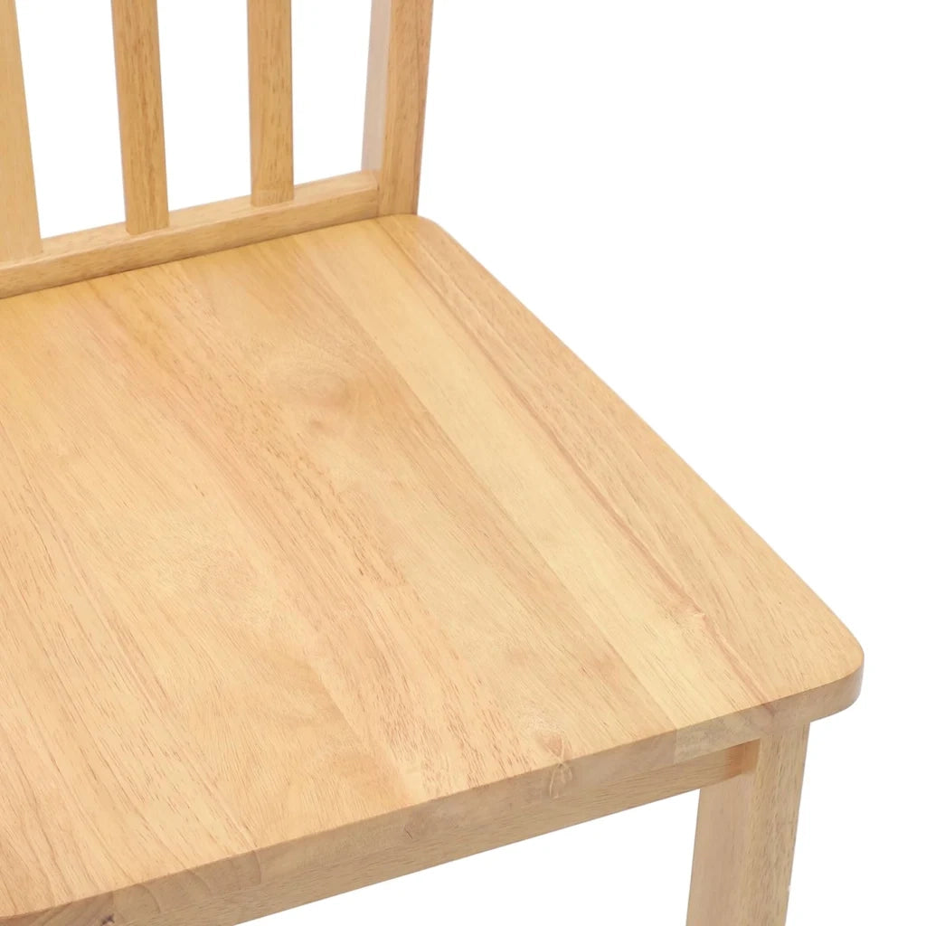 Sedie da Pranzo 2 pz Naturale in Legno Massello di Hevea