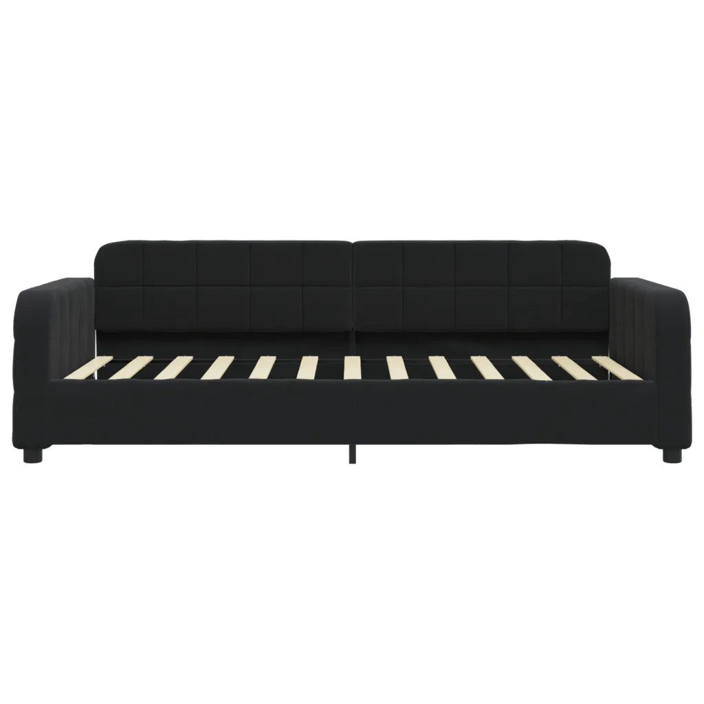 Divano letto | Sof¨¤ letto | Letto singolo Estraibile con Cassetti Nero 80x200 cm in Velluto