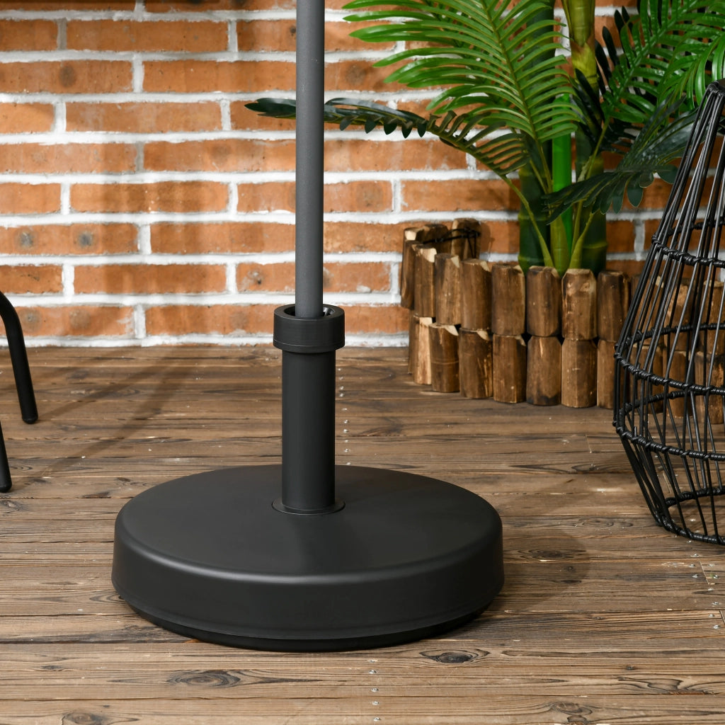 Base per Ombrellone da Giardino in Plastica PP max 18kg di Peso, ?45x33 cm, Nero