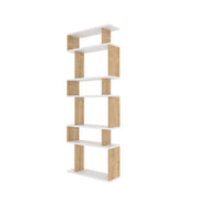 Libreria in legno Bates - 60 x 19 x 160 cm - Rovere bianco