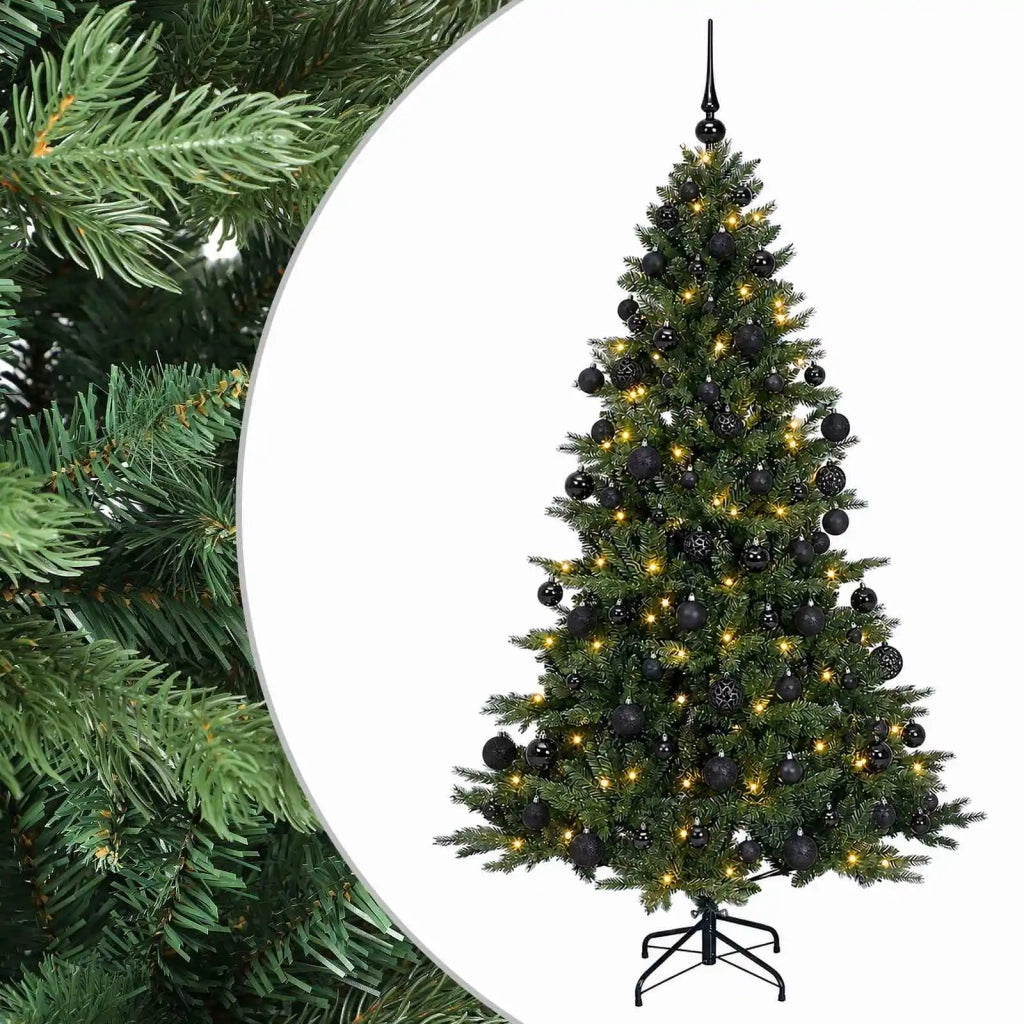 Albero di Natale artificiale con palline 210 cm 300 LED 3466395