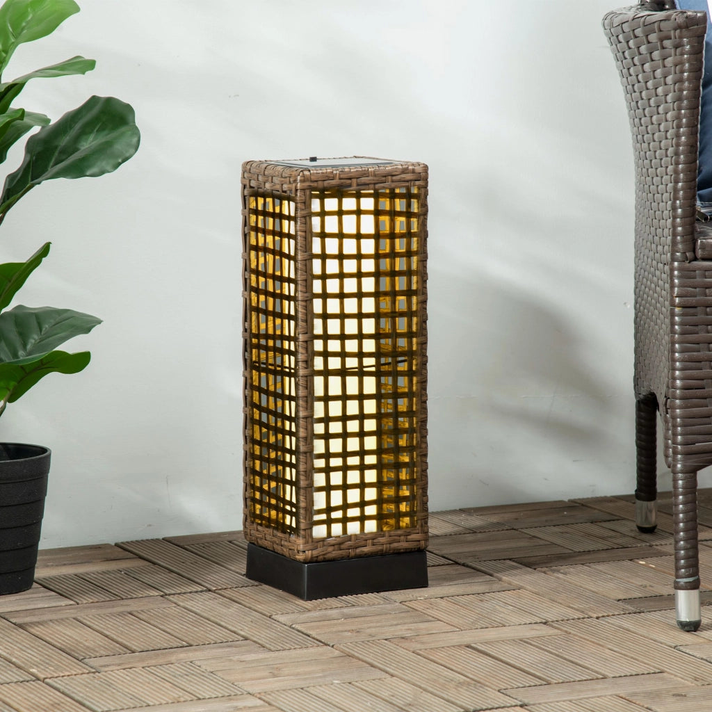 Lampada da Giardino Solare Rattan ¨C Zephmum ¨C 15.5x15.5x46 cm