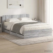 Struttura del letto con stoccaggio e testata Sonoma grigio 3433969