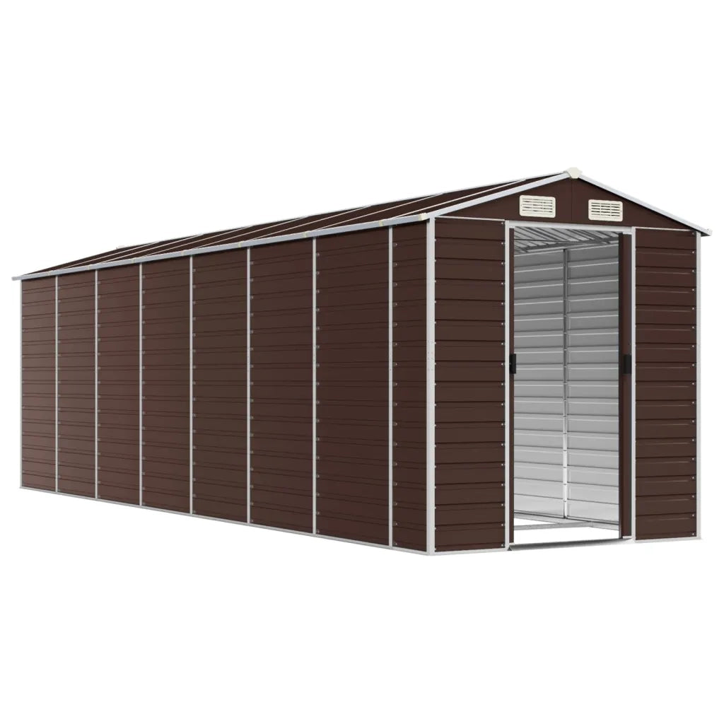 Casetta da giardino marrone 191x640x198 cm in acciaio zincato 3188270
