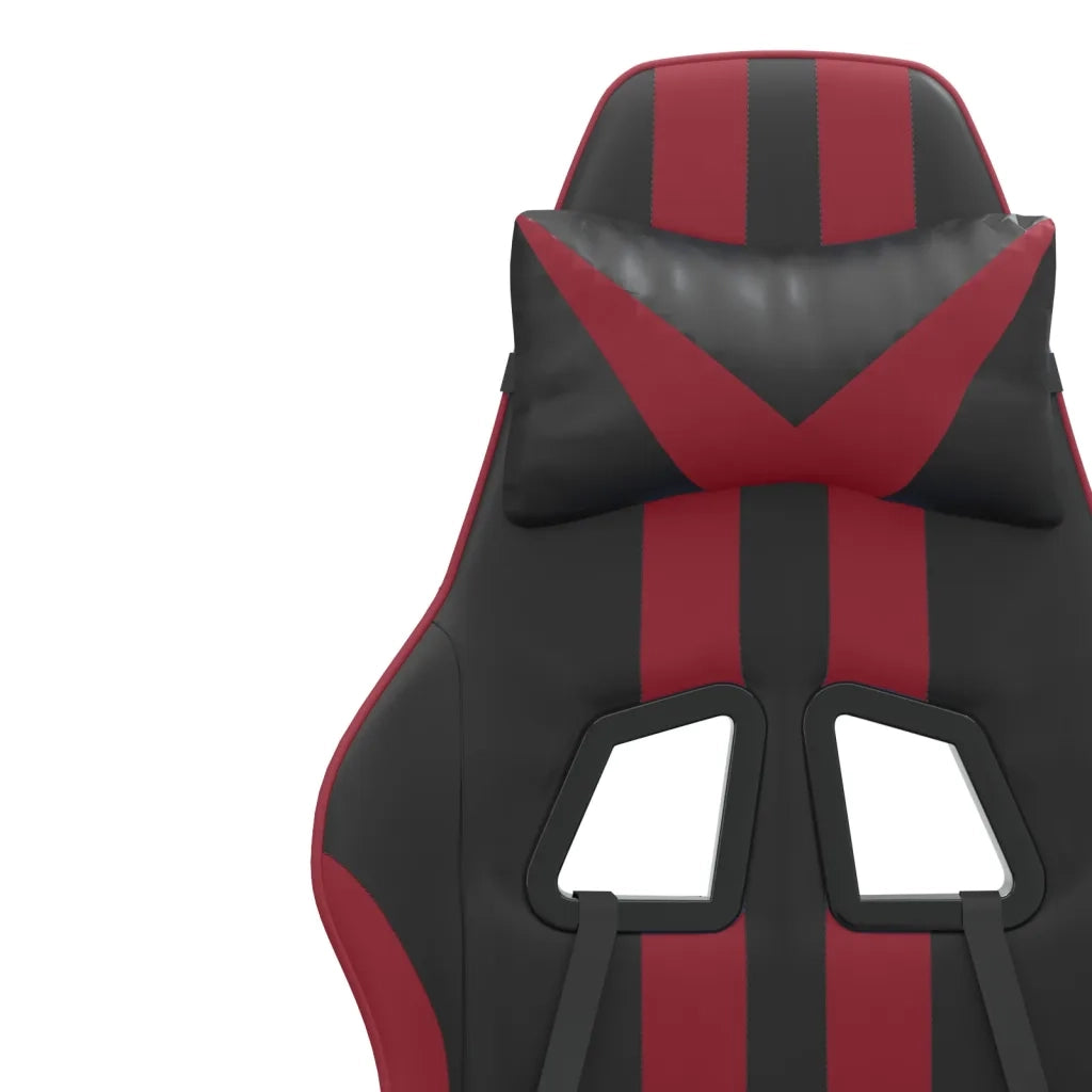 Sedia da Gaming Girevole Nero e Rosso Vino in Similpelle cod mxl 78390