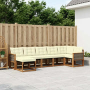 Set di divani da esterno con cuscino 7 pcs Naturale e Crema