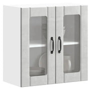 Pensile da Cucina con Porta in Vetro Lucca Grigio Cemento 853911