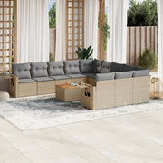 Set Divani da Giardino 12 pz con Cuscini Beige in Polyrattancod mxl 90137