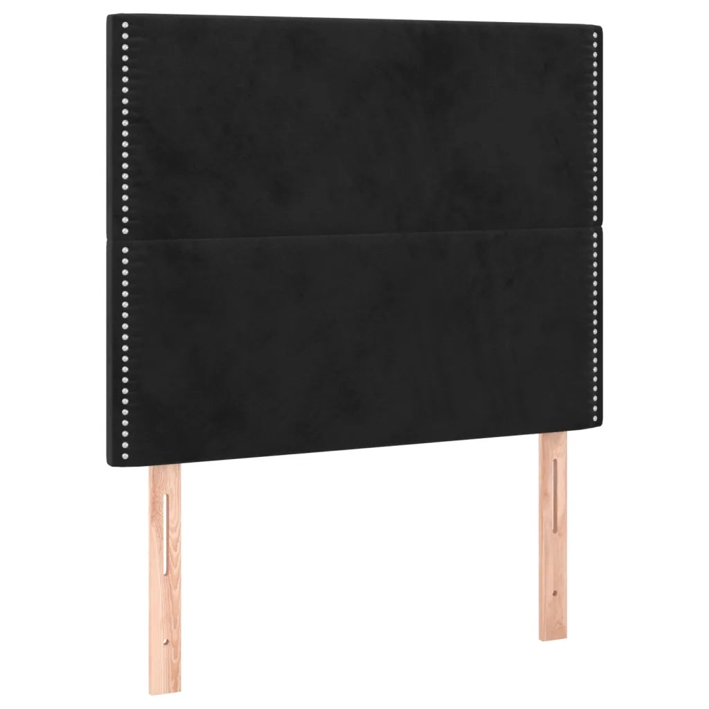 Letto a Molle con Materasso e LED Nero 100x200 cm in Velluto