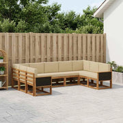 Set di divani da esterno 9 pz Naturale e Beige 3385524