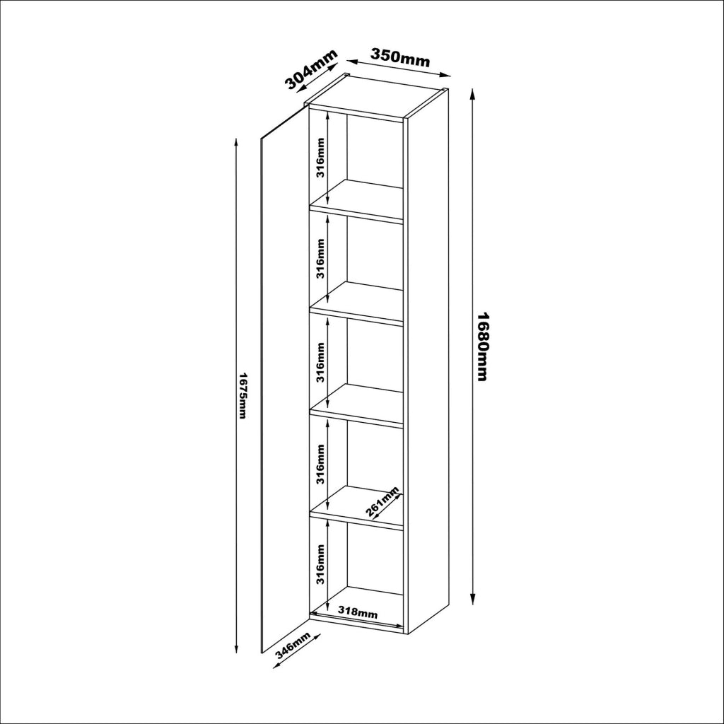 Mobile Espositore Roburent, Vetrina 4 Ripiani, 35x32x168h cm Beige