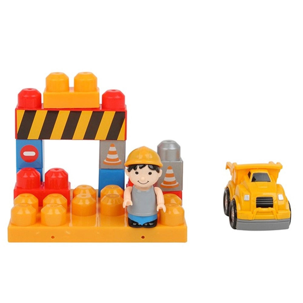 Trade Shop - Costruzioni Giocattolo Per Bambini Cantiere 12pz Con Personaggio E Accessori -