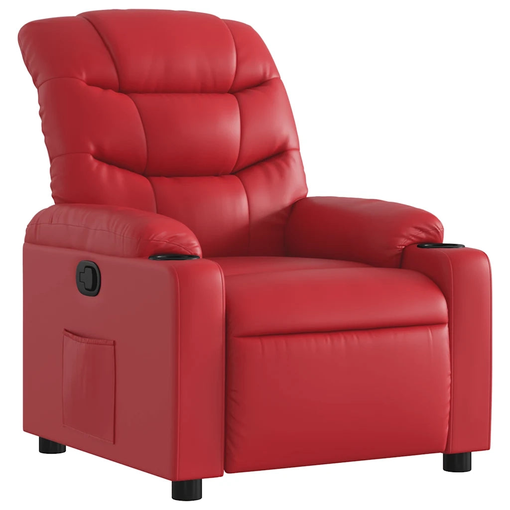 Divano Sedia-Poltrona Reclinabile Rossa in Similpelle 380969