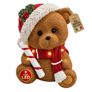 Akitaink Orsetto con Candy Cane in Resina con LED 24x29 cm