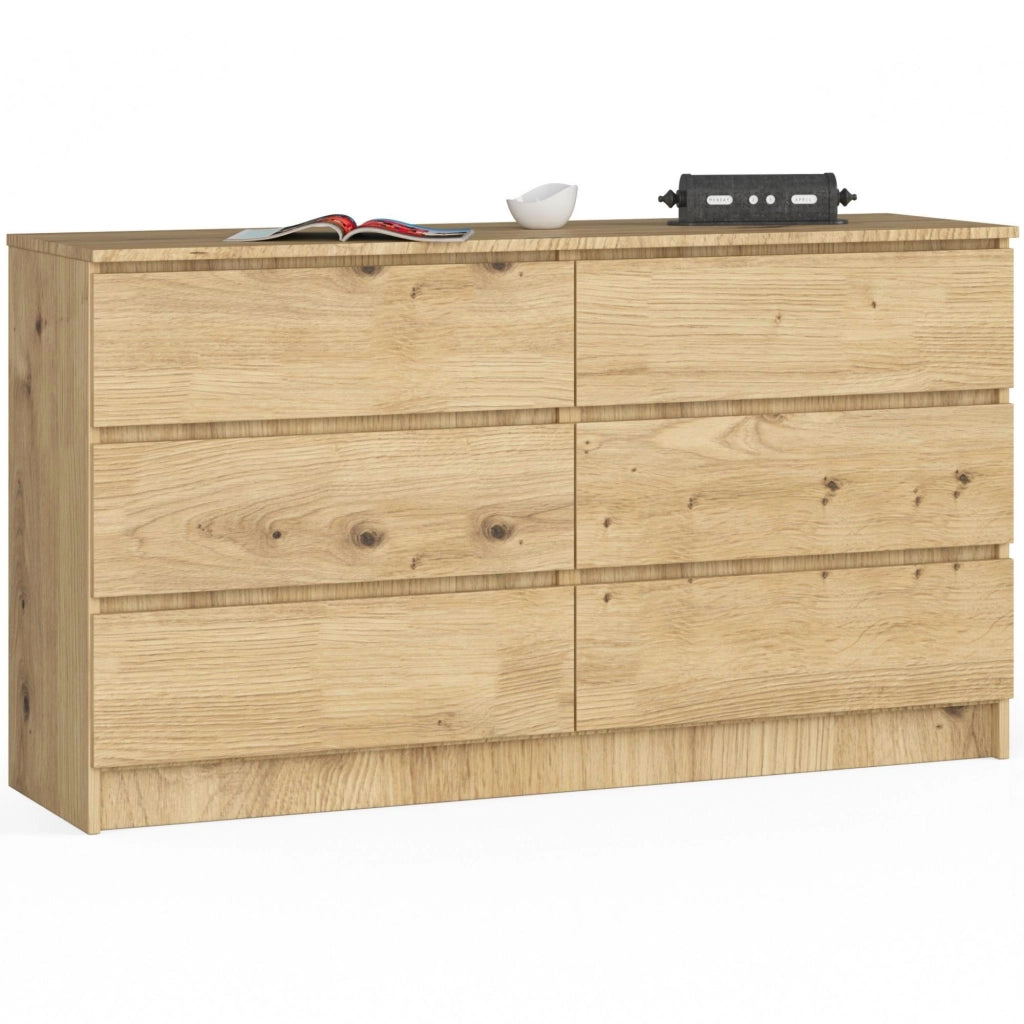 Cassettiera AKORD K140 Quercia Artisan 138 cm 6 cassetti 138x40x77 cm