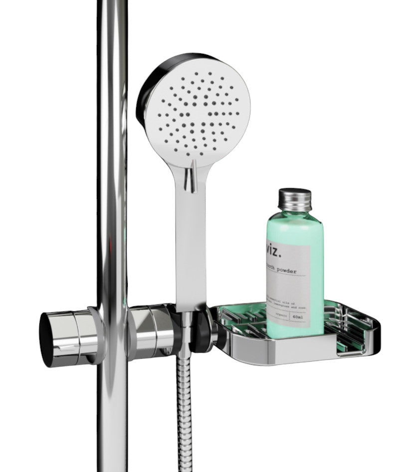 Centrale scorrevole per doccia con mensola