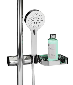 Centrale scorrevole per doccia con mensola