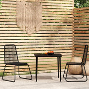 Set Mobili da Pranzo per Giardino 3 pz Nero cod mxl 41012