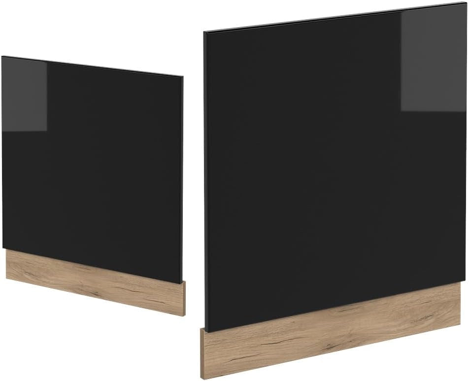 Pannello frontale R-Line, Nero lucido, 60 cm senza piano di lavoro, per la libera combinazione all'interno di sistemi cucina modulari