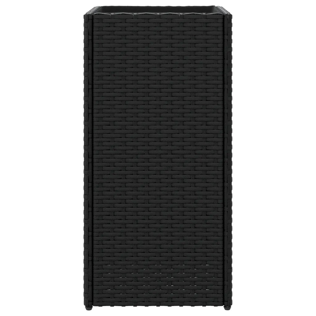 Fioriere da Giardino 2 pz Nere 30x30x60 cm in Polyrattan 3210516