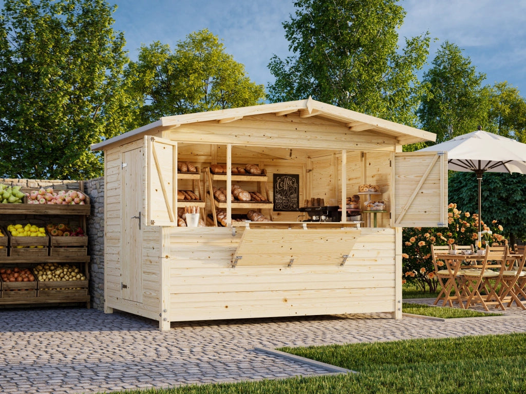 Chiosco in legno non trattato Marian pieghevole 298X228